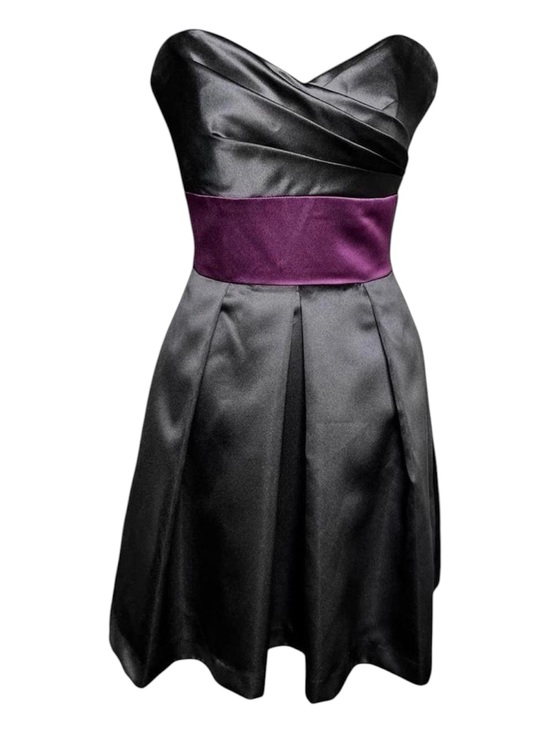 After Six Dresses & Skirts - After Six Strapless Satin Cocktail Dress Black Plum Sweetheart Fit Flare Formal